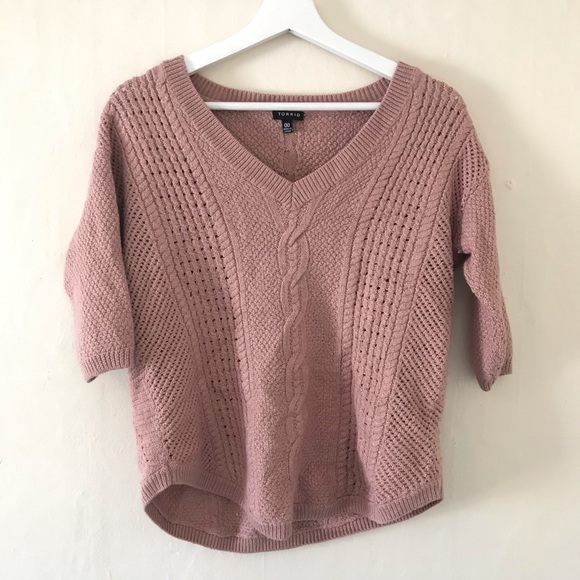 Torrid Pink Purple Sparkle Knit Sweater Top 00 - Picture 6 of 6